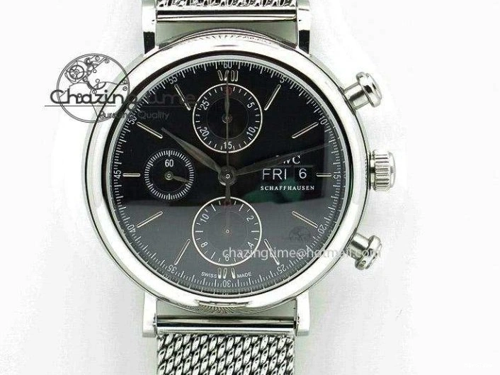 MIROTIME 0312 Mark XVIII IW327006 Titanium M+F 1:1 Best Edition Black Dial on Brown Leather Strap A Efficient 7052